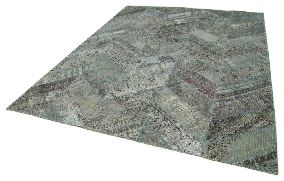 Rug N Carpet - Handmade Turkish 8' 1" x 10' 1" Colorful Patchwork Area Rug