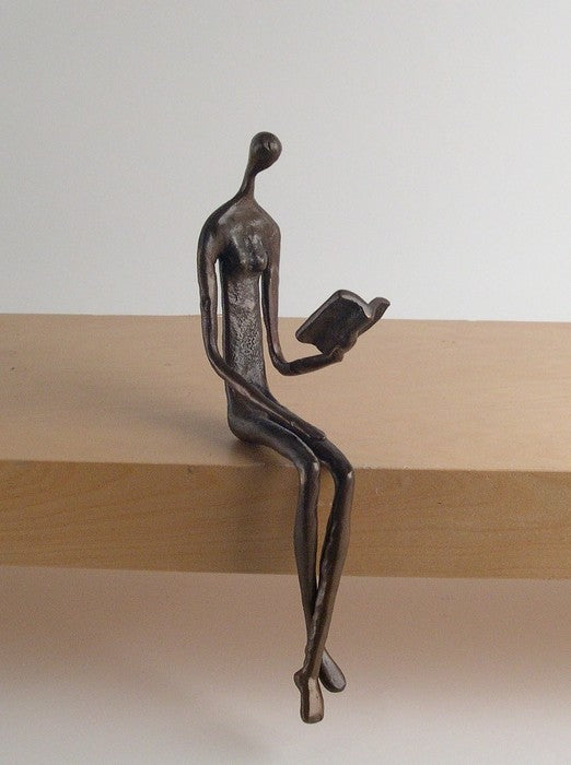 Danya B Woman Reading on Ledge Cast Bronze