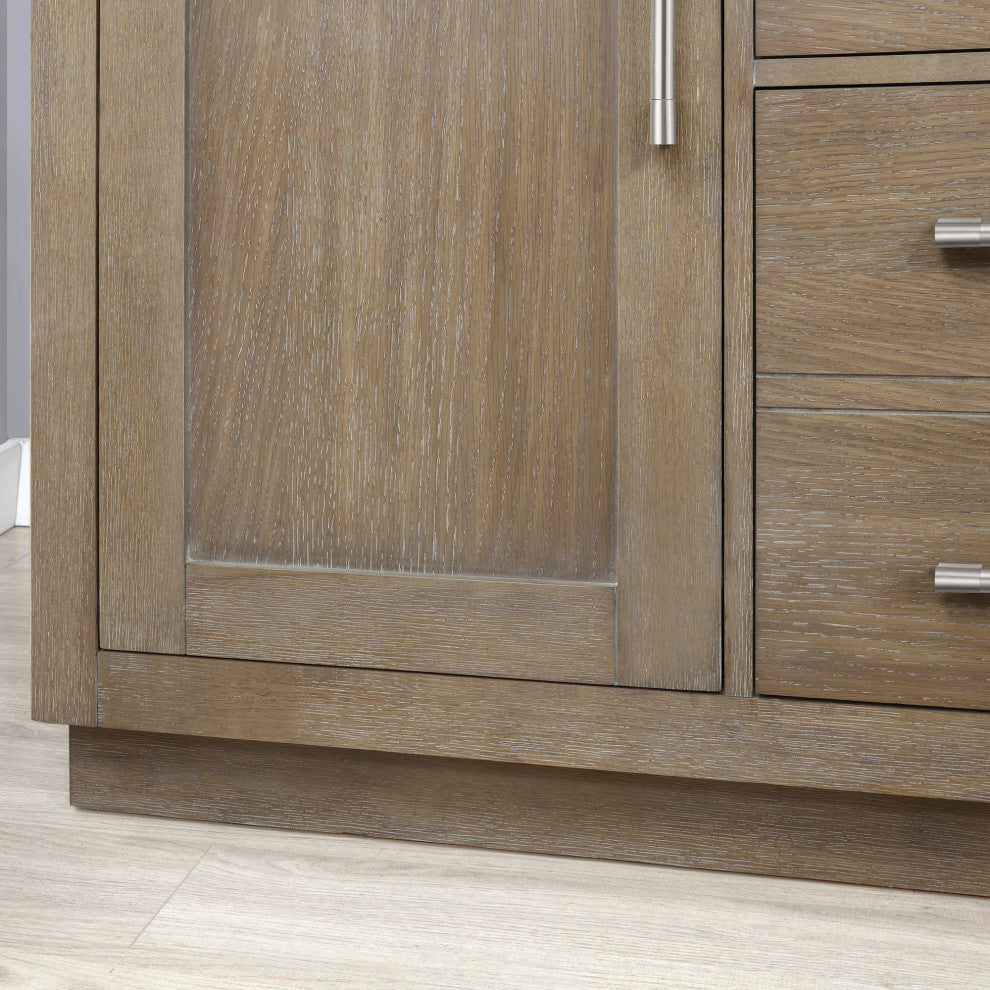 Ove Decors Bailey 48" Single Sink Vanity, Driftwood Oak With Black Hardware