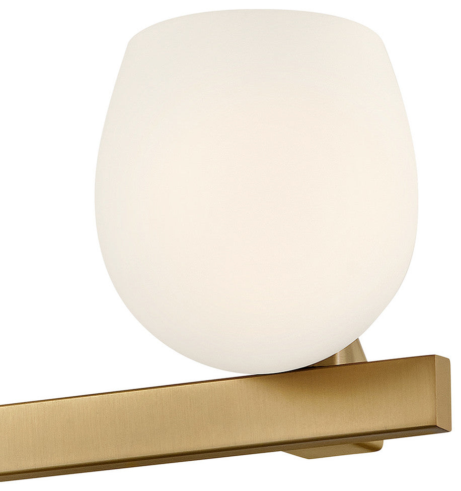 Hinkley Mae Medium Three Light Vanity, Lacquered Brass