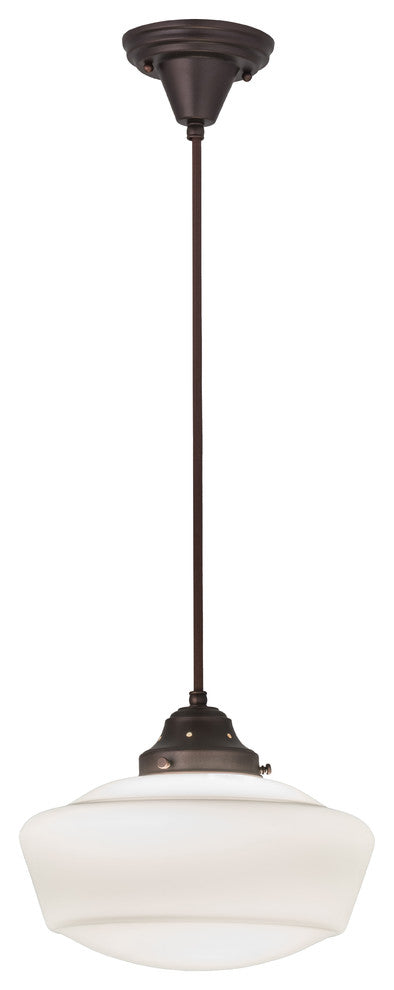 Meyda lighting 168595 12"W Revival Schoolhouse With Traditional Globe Pendant