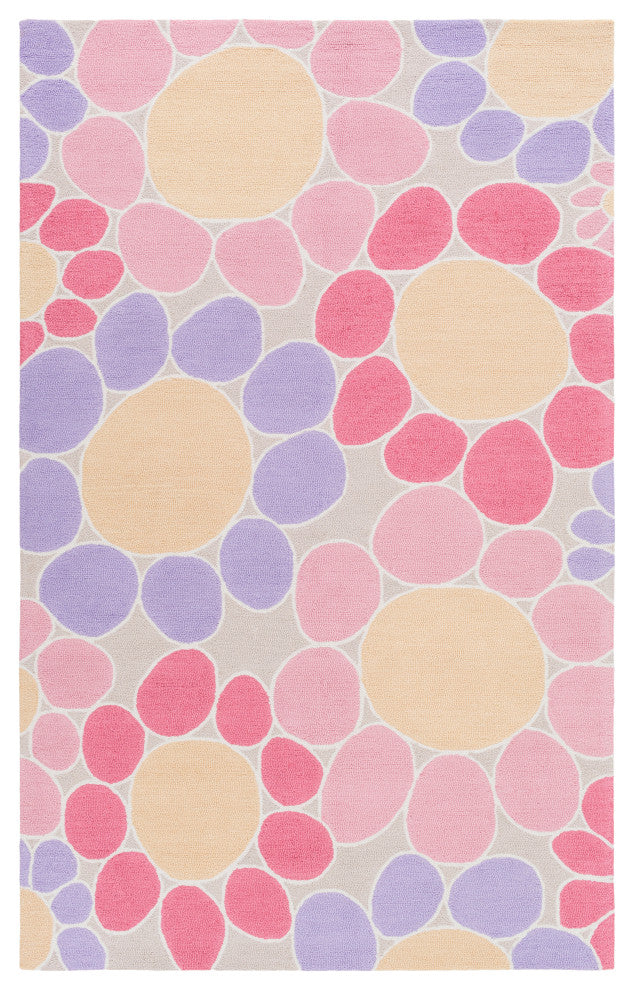Surya Peek-A-Boo PKB-7005 7'6"x9'6" Rug, Pink/Pale Pink/Butter/Purple/Gray/Ivory