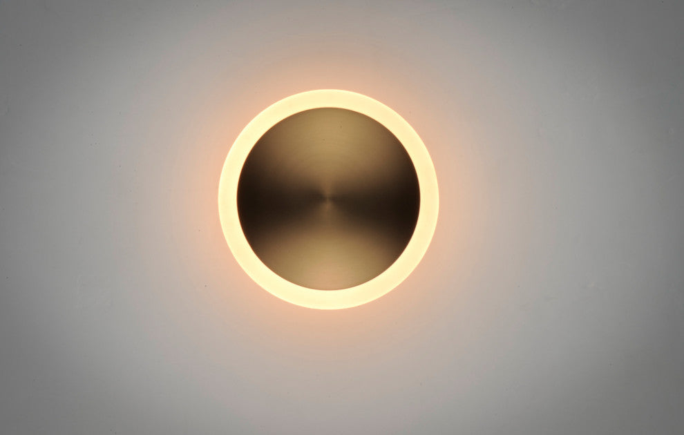 ET2 E21540-90 Saucer 7" Tall LED Wall Sconce - Black / Gold