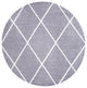 Cole Minimalist Diamond Trellis Gray/White 5' Round Area Rug