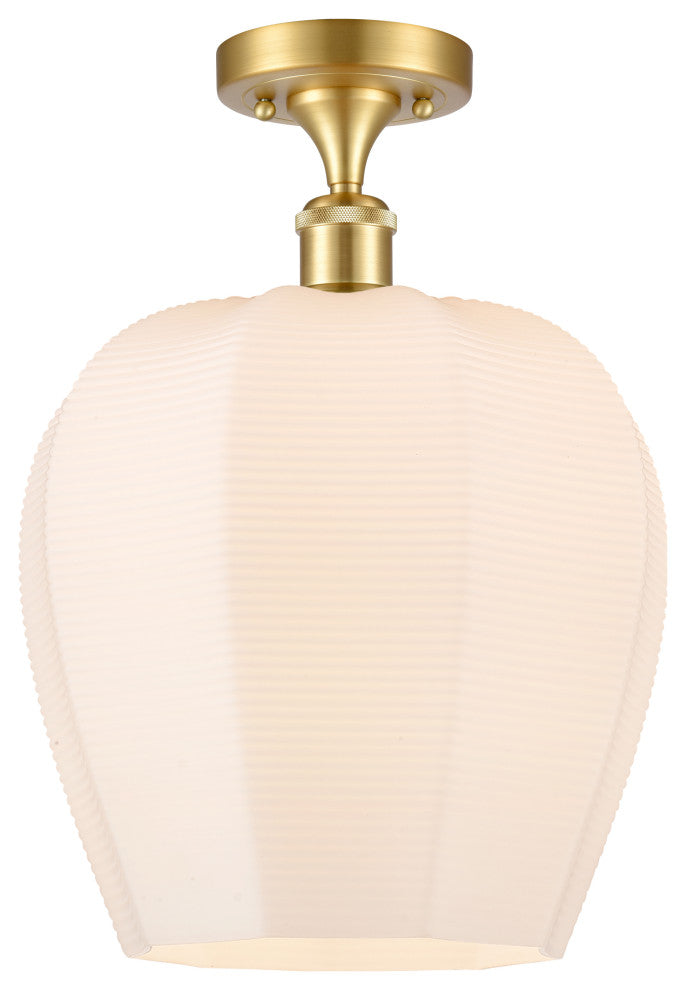 Innovations 516-1C-SG-G461-12 1-Light Semi-Flush Mount, Satin Gold