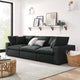 Commix Down Filled Overstuffed 3-Piece Sectional Sofa Set, Black