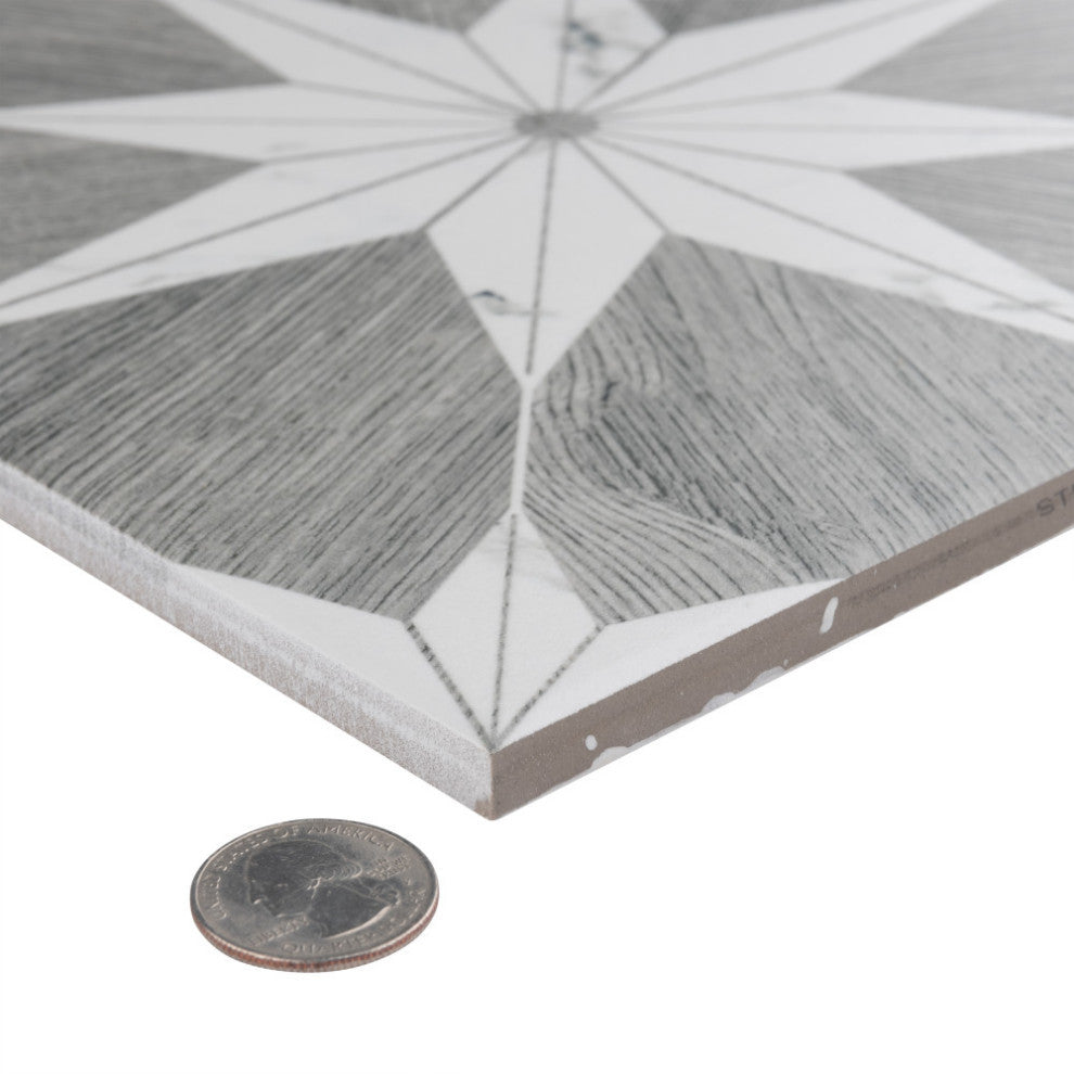Llama Stella Loire Verso Silver Smoke Porcelain Floor and Wall Tile Sample
