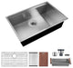 Undermount Single Bowl Stainless Steel Kitchen Sink, Brushed Chrome, 32 X 18
