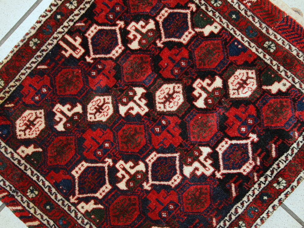 Consigned, Hand Made Vintage Persian Afshar Salt Bag 1,7'x1,8', 1980
