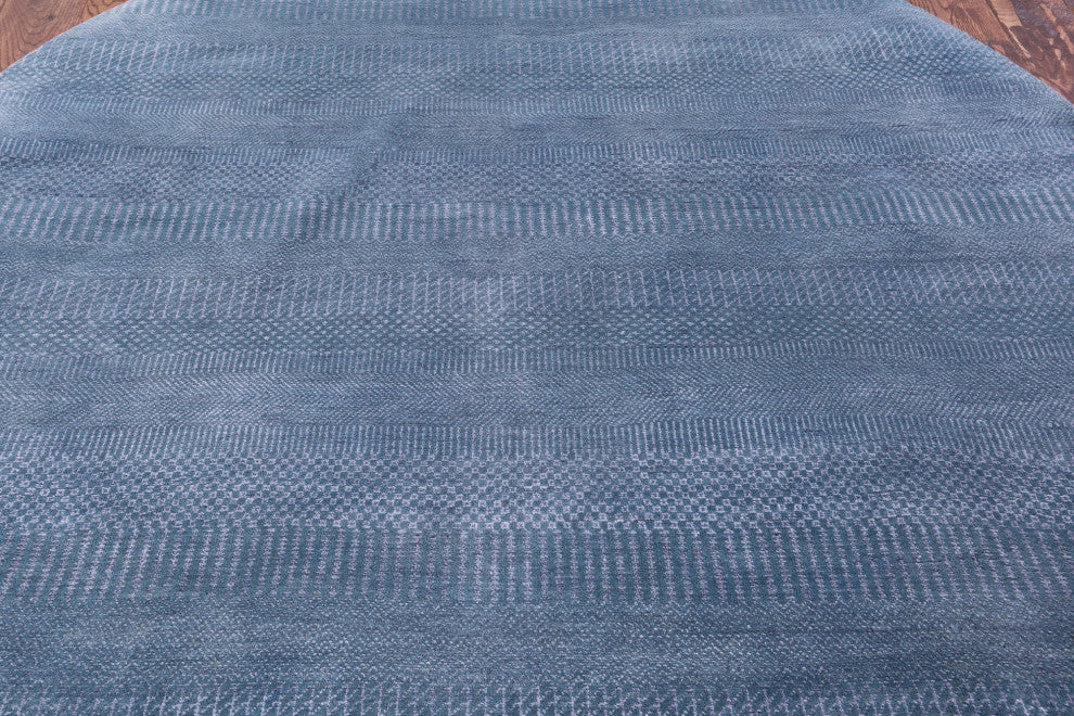 6' Round Wool and Silk Savannah Grass Hand Knotted Rug Q11467