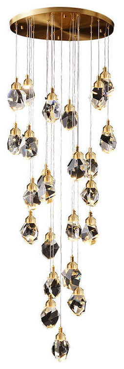 Geometric Irregular Cut Crystal Chandelier Lighting, 15 Lights