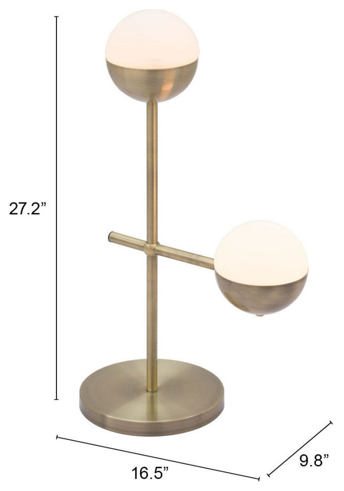 Table Lamp, Glass, Steel Metal, Bronze, White, Mid Century Kitchen LoungeLobby