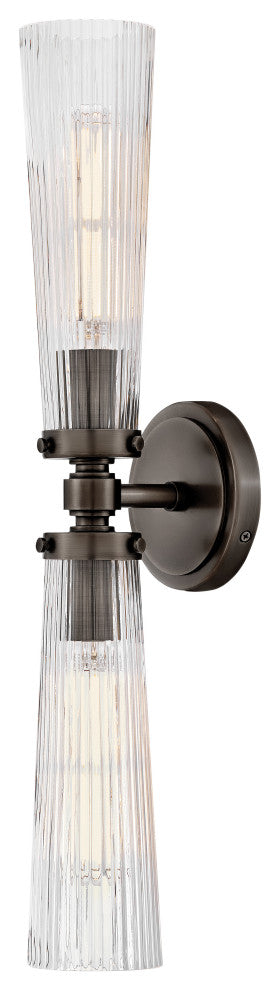 Hinkley Jude Medium Two Light Vanity, Black Oxide