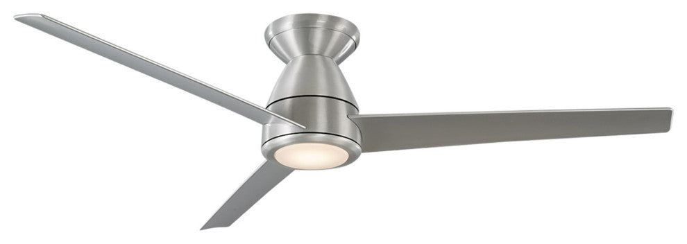 Tip Top 3-Blade Flush Mount Ceiling Fan, Brushed Aluminum
