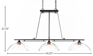 Uptowne 3-Light Bar, Dark Granite/Clear Bubble
