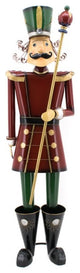 Iron Christmas Burgundy Nutcracker Henry Holding Baton
