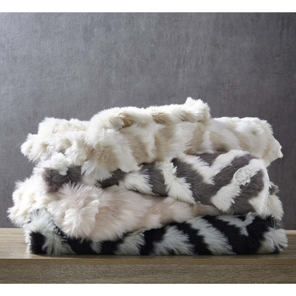 Inspired Home Hillary Throw Luxuriously Soft, Acrylic 50"x60", Blush