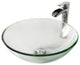 Giovanni 17"L x 17"W Glass Vessel Sink and Niko 11"H Faucet Set