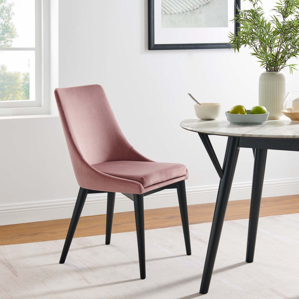 Viscount Performance Velvet Dining Chair, Dusty Rose