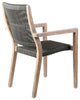 Madsen Outdoor Patio Charcoal Rope Arm Chair, Set of 2, Natural