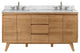 Avanity Coventry 61" Bath Vanity Combo, Natural Teak Finish, Carrara White Marble Top