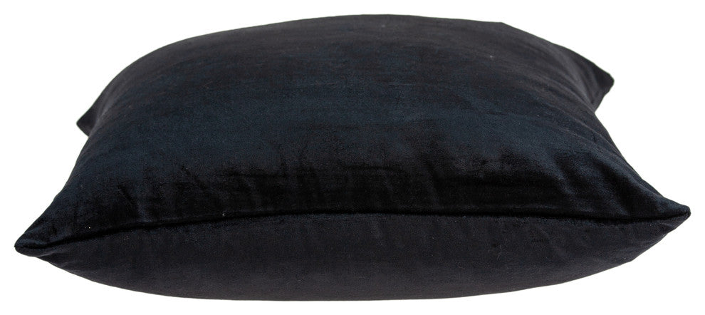 Parkland Collection Spano Transitional Black Solid Pillow Cover With Poly Insert