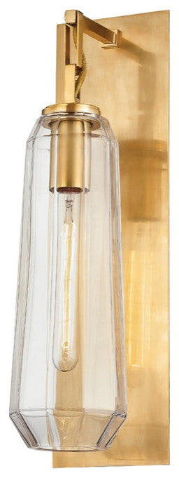 Copenhagen 1-Light Wall Sconce, Vintage Brass