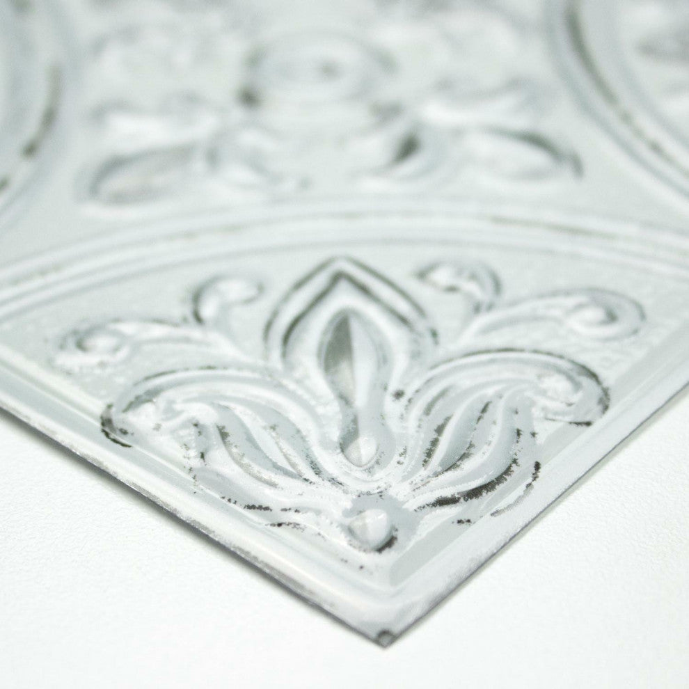 White Tin Peel And Stick Tile Backsplash