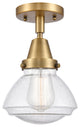 Innovations 447-1C-BB-G324-LED Olean 1 Light 6.75" Flush Mount, Brushed Brass