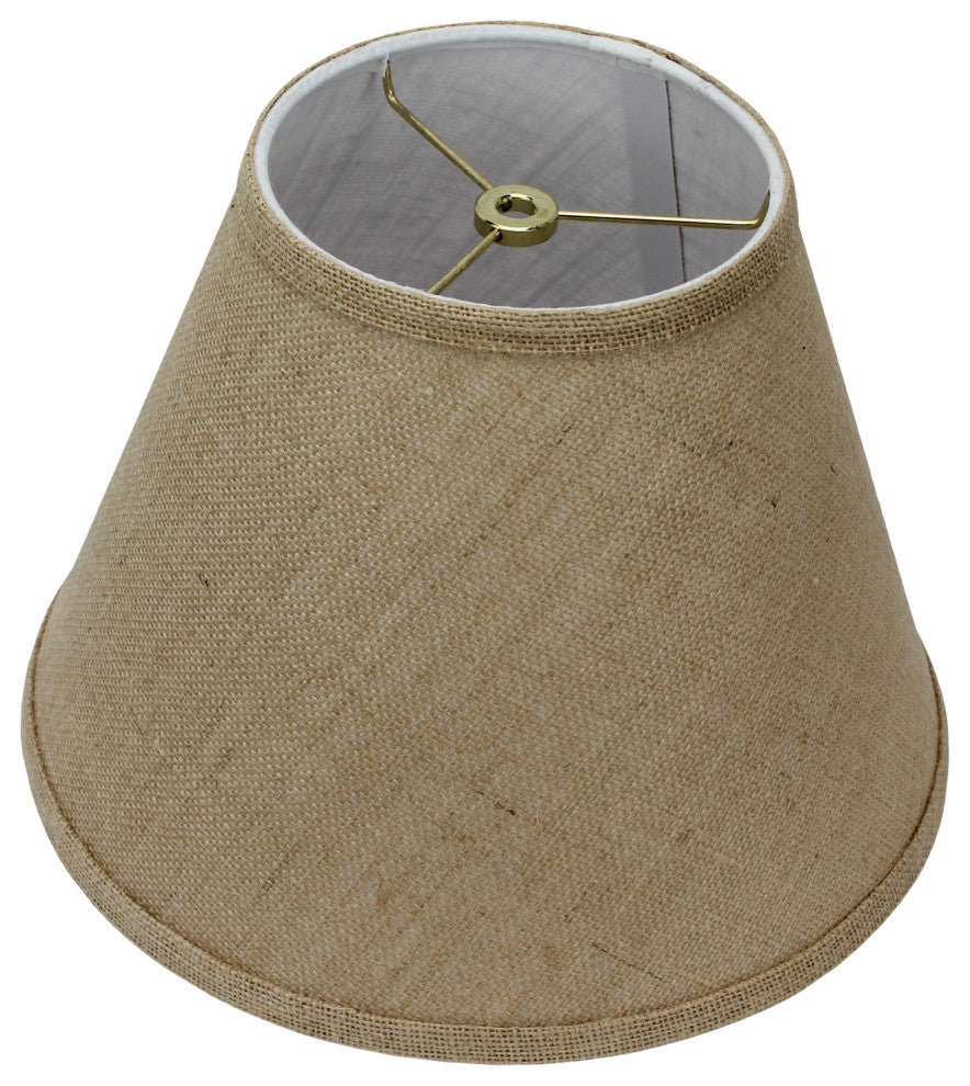 Fenchel Shades 6"x12"x9" Brass Spider Attachment Empire Lamp Shade, Burlap Natur