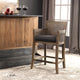 Exposed Bleached Wood Natural Finish Bar Counter Stool, Cane Back Sides Coastal