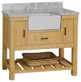 Charlotte 42" Bathroom Vanity, Drift Wood, Carrara Marble