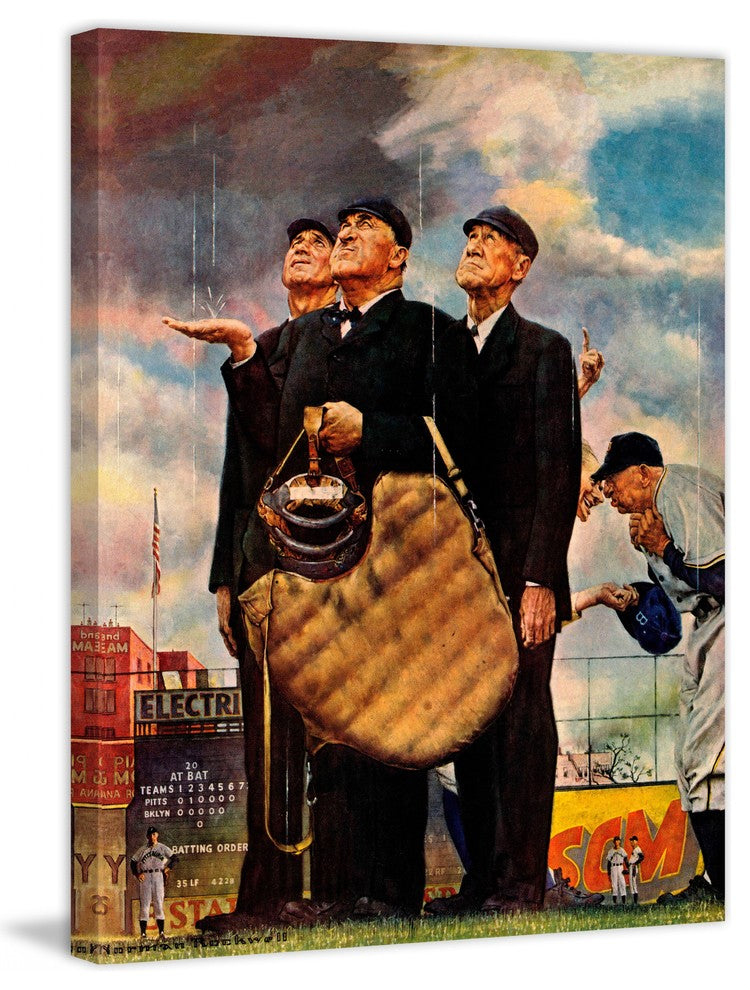 "Bottom of the Sixth" Painting Print on Canvas by Norman Rockwell
