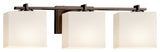 Fusion Era 3-Light Bath Bar, Rectangle, Bronze, Opal, LED