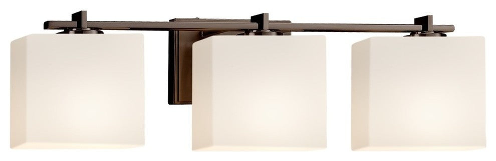 Fusion Era 3-Light Bath Bar, Rectangle, Bronze, Opal, LED