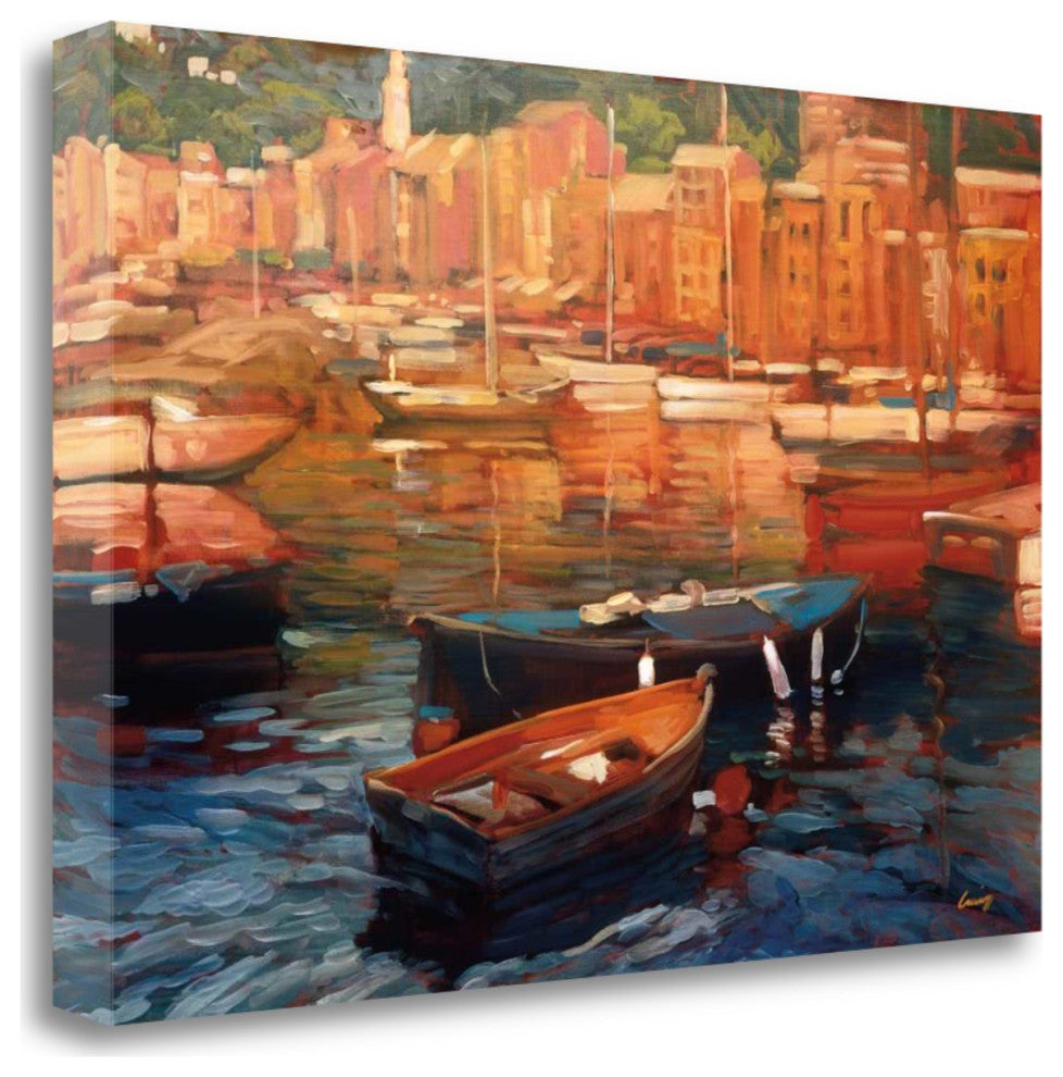 View of Italy Watercolor 4 Giclee Wrap Canvas Wall Art