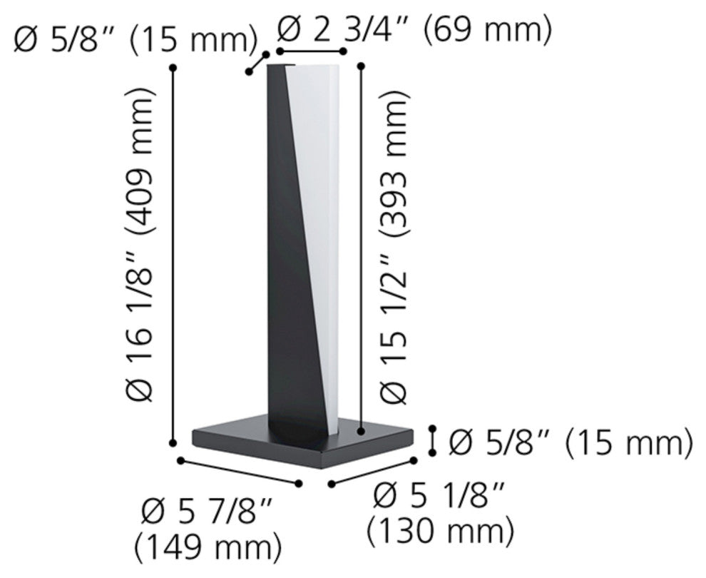 Isidro Table Lamp, 8W Integrated LED, Structured Black, White Acrylic Shade