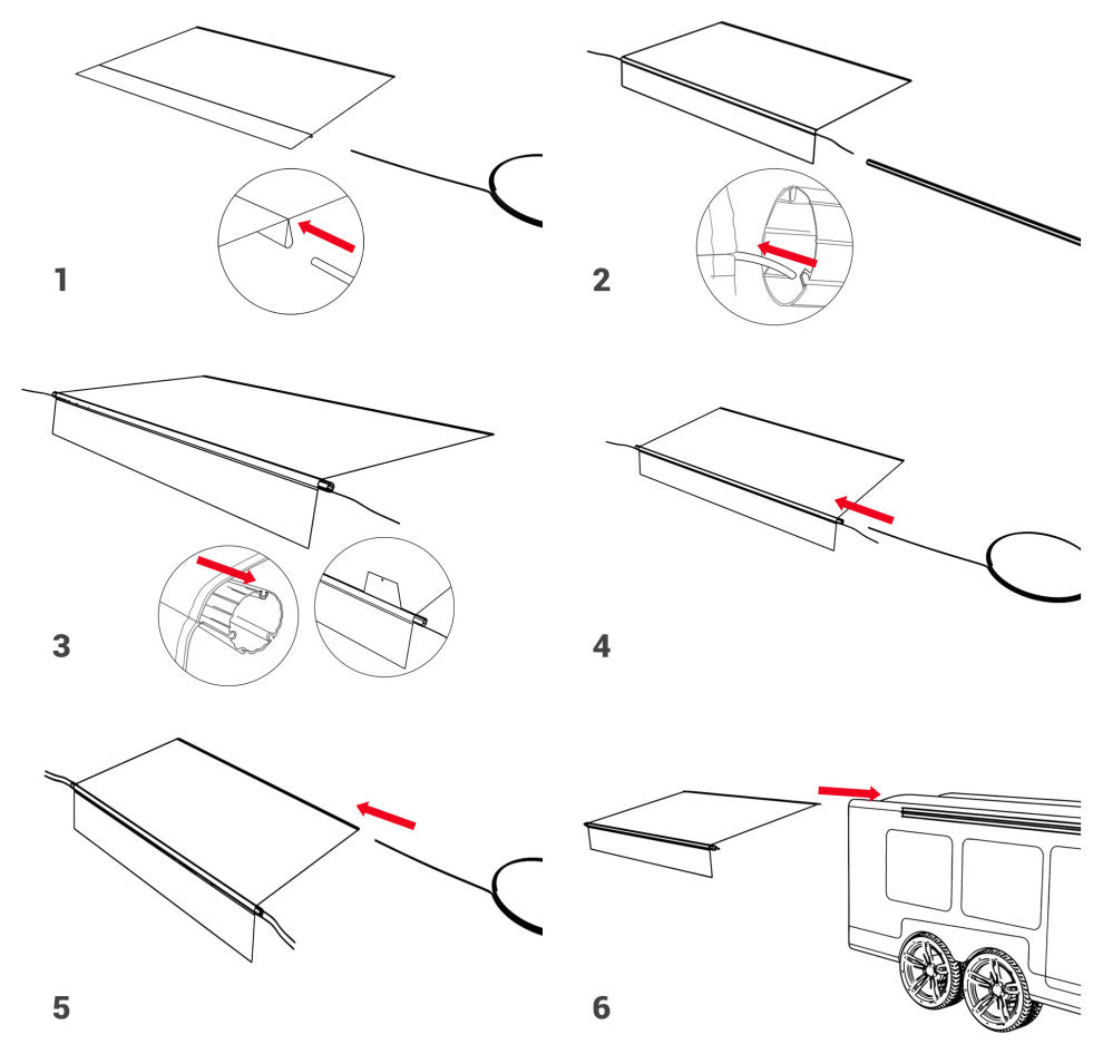 8x14 Ft RV Awning Replacement Fabric Canopy Camper Trailer Block UV Outdoor