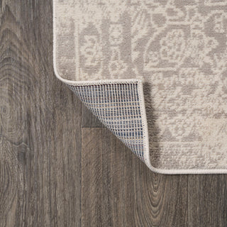 Alhambra Ornate Medallion Modern Runner Rug, Ivory, 8'x10'