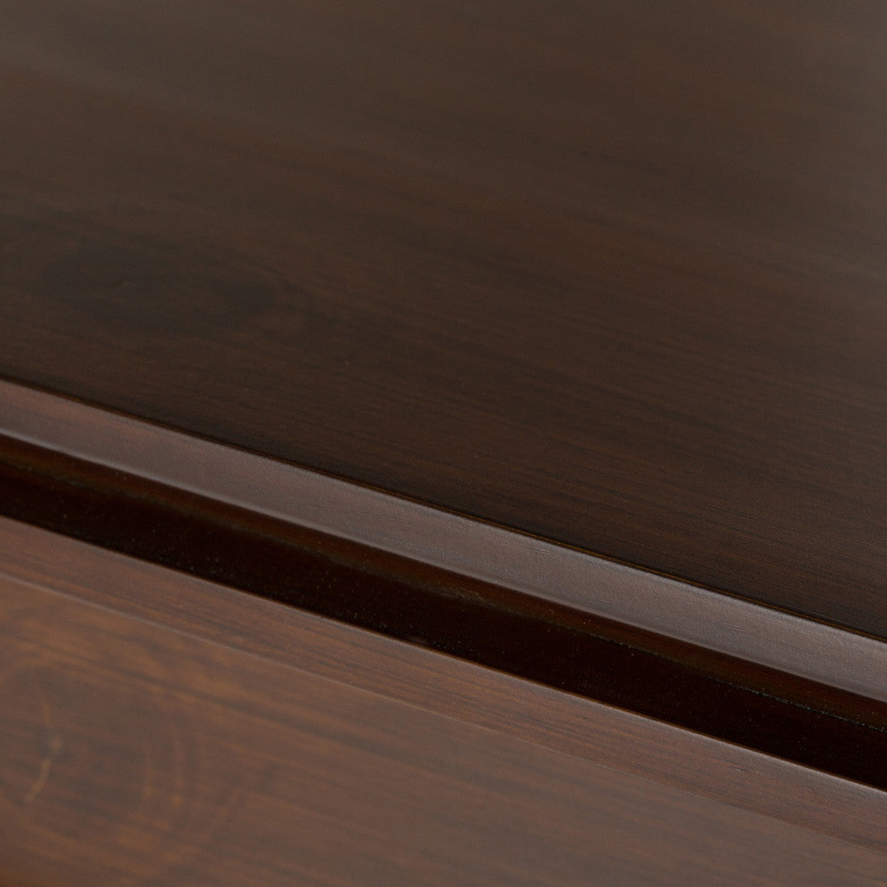 Artisan Solid Wood 57 Inch Wide 8 Cube Storage Sofa Table In Russet Brown