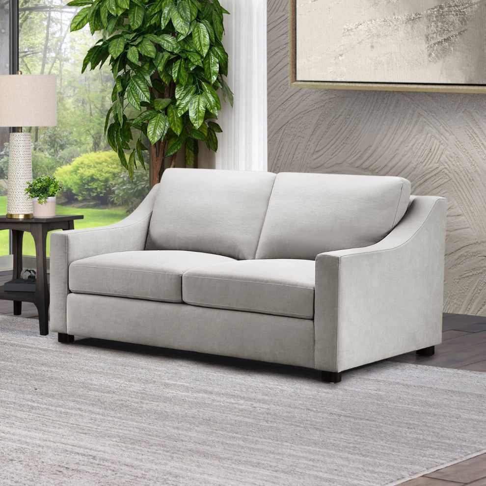 Garcelle Stain-Resistant Fabric Loveseat, Gray