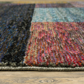 Sadie Mottled Geometric Multi-colored Area Rug, Multi-Colored, 2'3"x8'