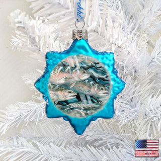Catch the Rainbow Trout Mercury Glass Ornament