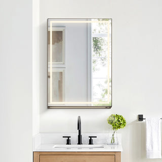 Hesili Frameless Surface-Mount LED Lighted Bathroom Medicine Cabinet, 20"