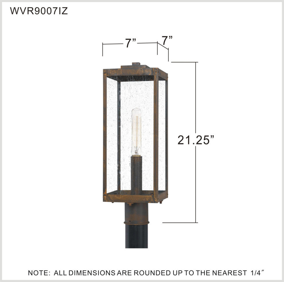 Quoizel WVR9007 Westover 21" Tall Outdoor Single Head Post Light - Earth Black