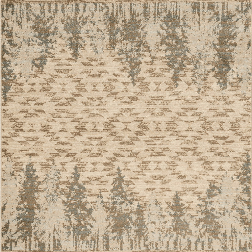 3' X 5' Ivory Southwestern Area Rug