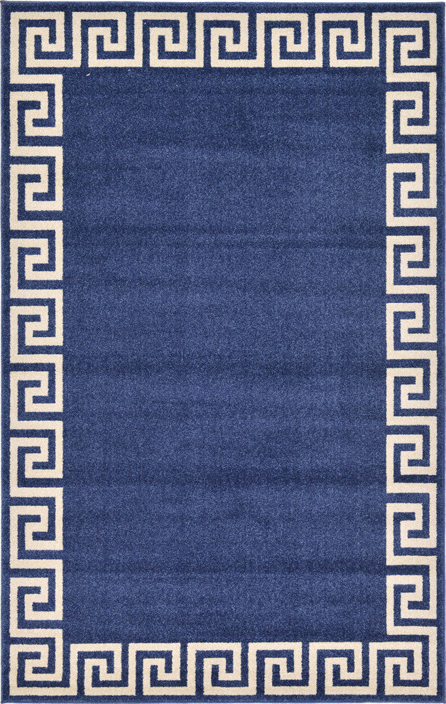 Unique Loom Navy Blue Athens Modern 5' 0 x 8' 0 Area Rug