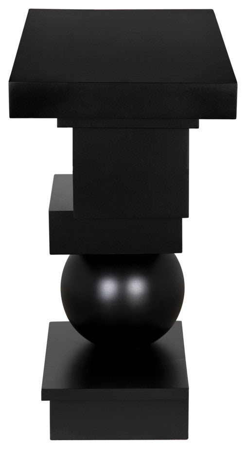 Small Zurich Console, Ebony Walnut With Steel