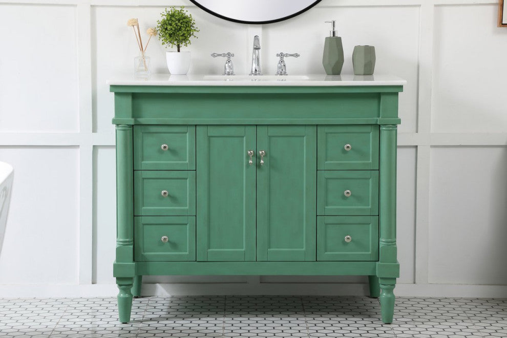 Lewis 42" Single Bathroom Vanity, Vintage Mint