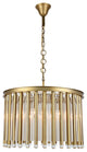 Maxwell Six Light Adjustable Chandelier Burnished Brass Royal Cut Crystal